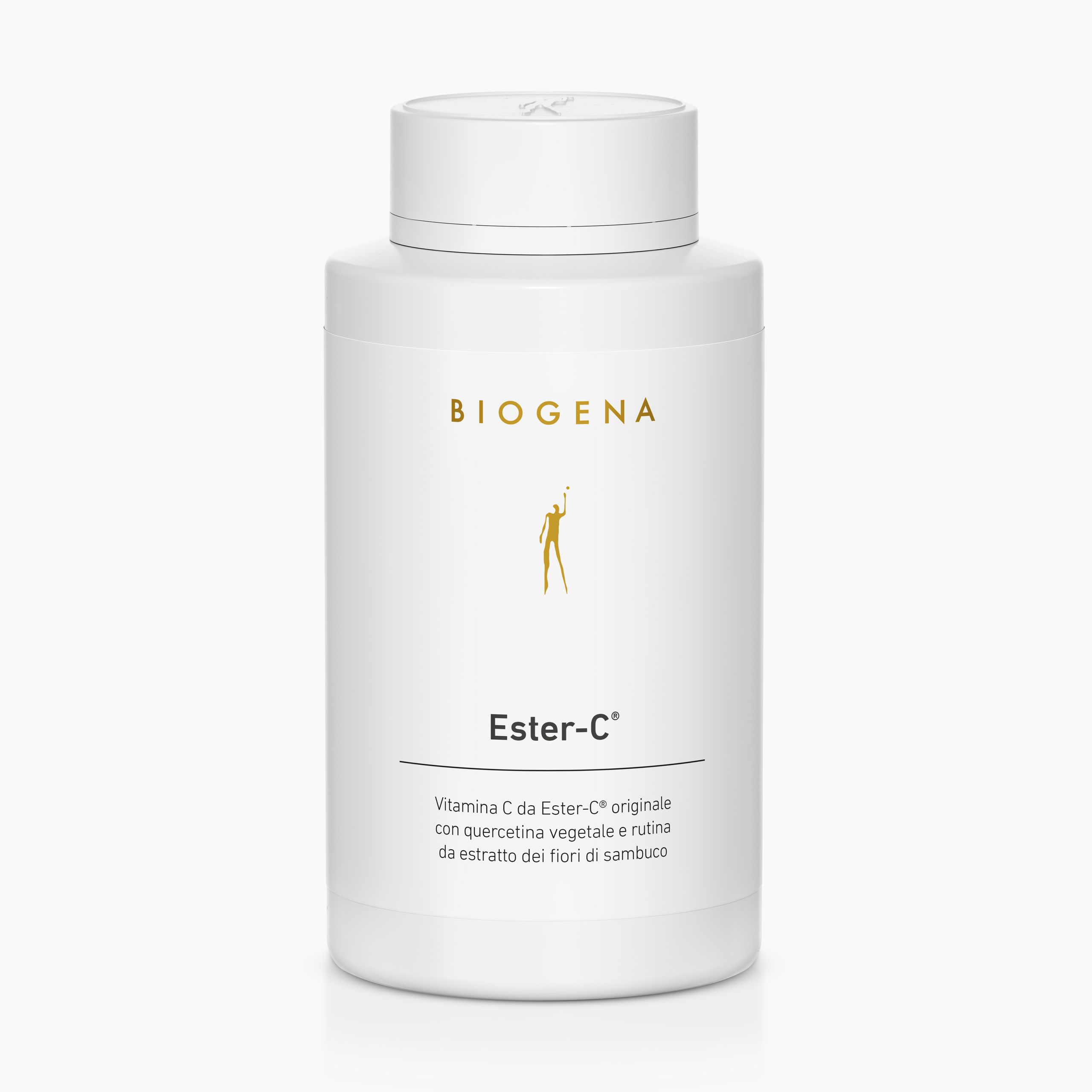 Biogena, Ester-C®, Flasche, weiß, Originales Ester-C® Vitamin C mit pflanzlichem Quercetin und Rutin aus Holunderblütenextrakt