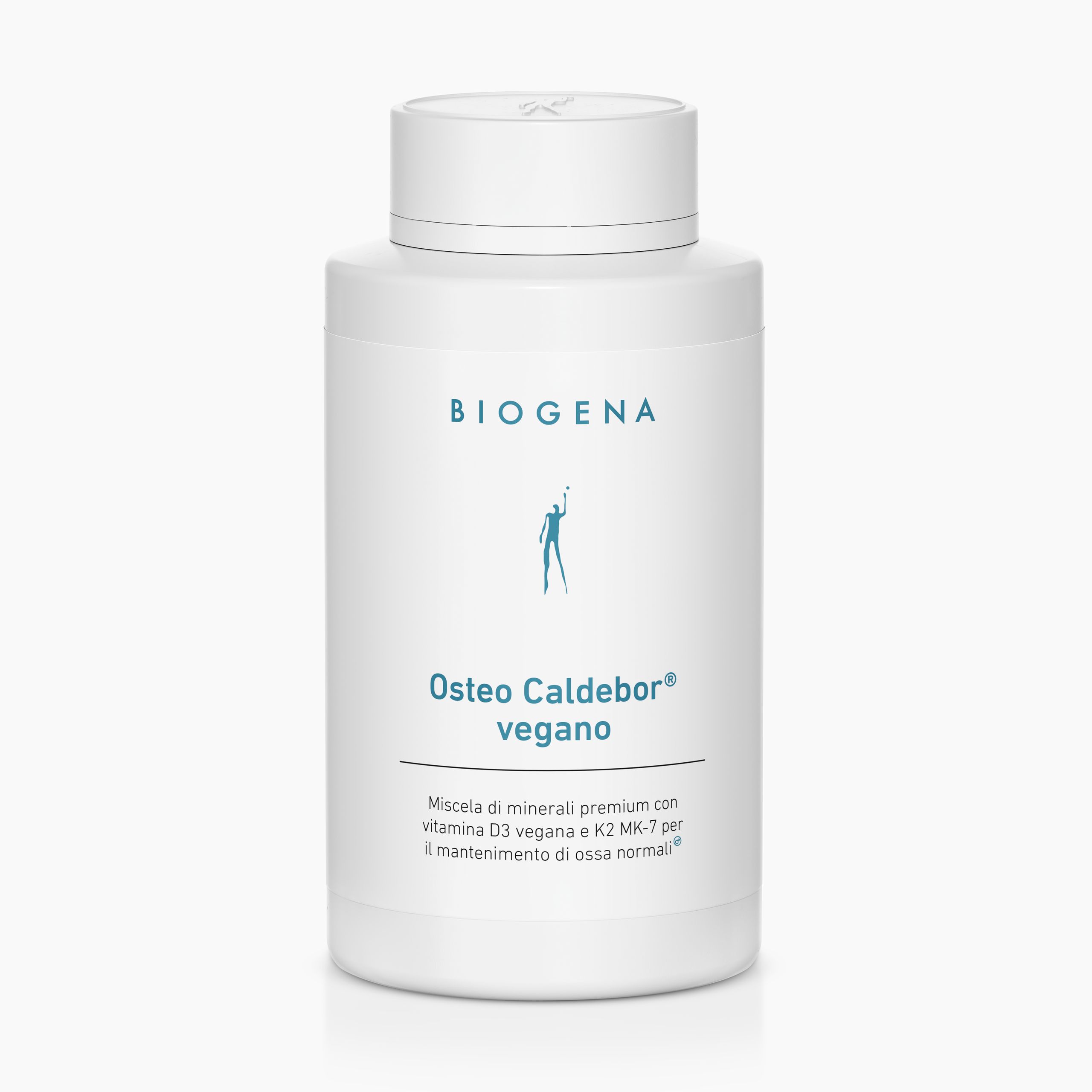 Biogena, Osteo Caldebor® vegano, Bottiglia, bianco, Miscela di minerali premium con vitamina D3 vegana e K2 MK-7 per il mantenimento di ossa normali®