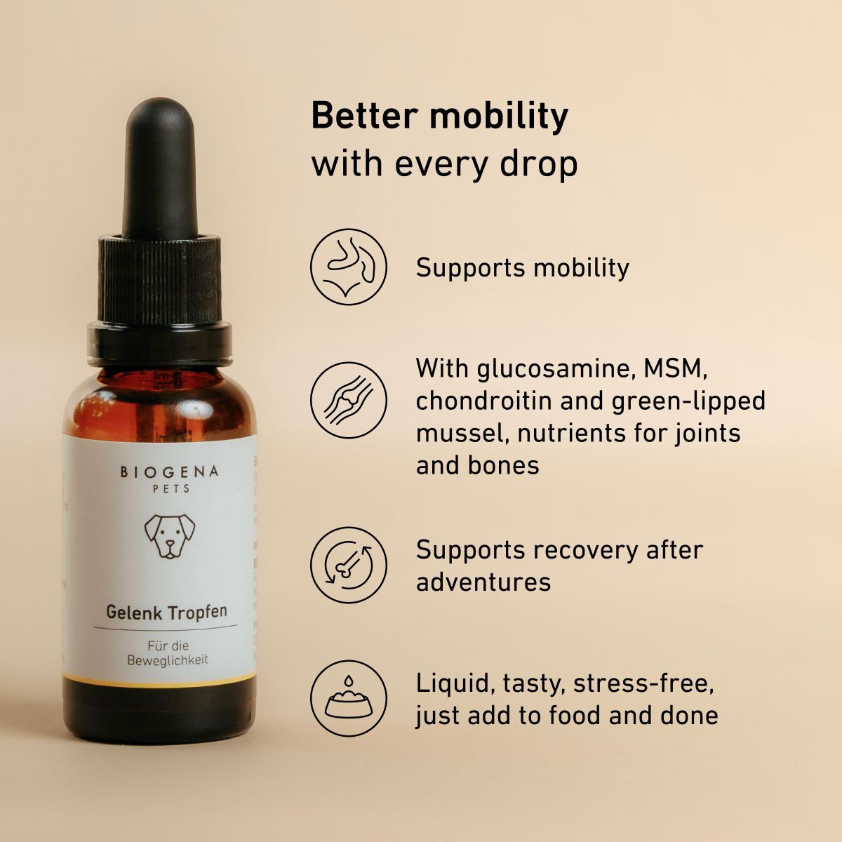 Biogena, Gelenk Tropfen, Bottle, white, For mobility