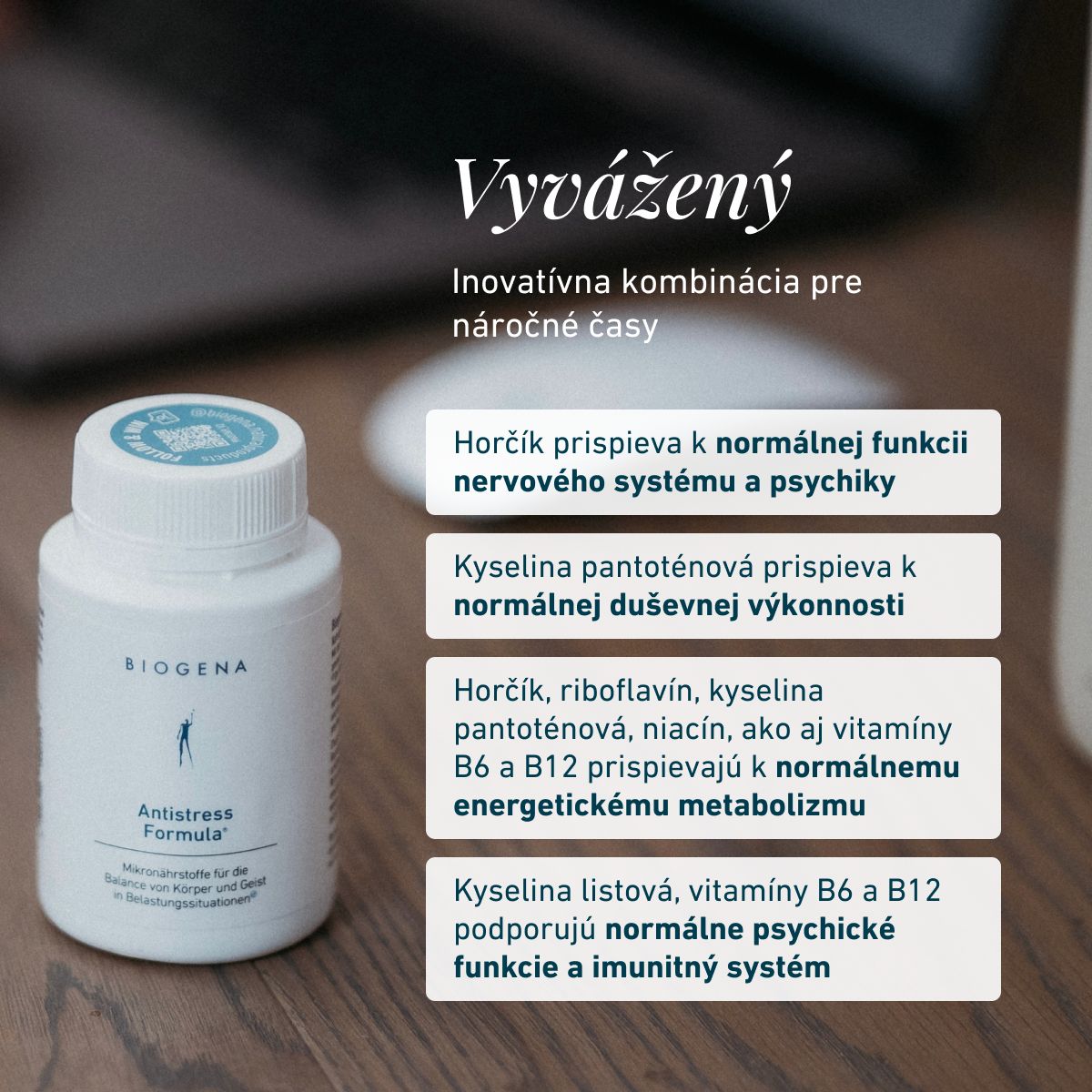 Biogena, Antistress Formula®, Fľaša, biela, Mikroživiny pre rovnováhu tela a mysle v stresových situáciách®