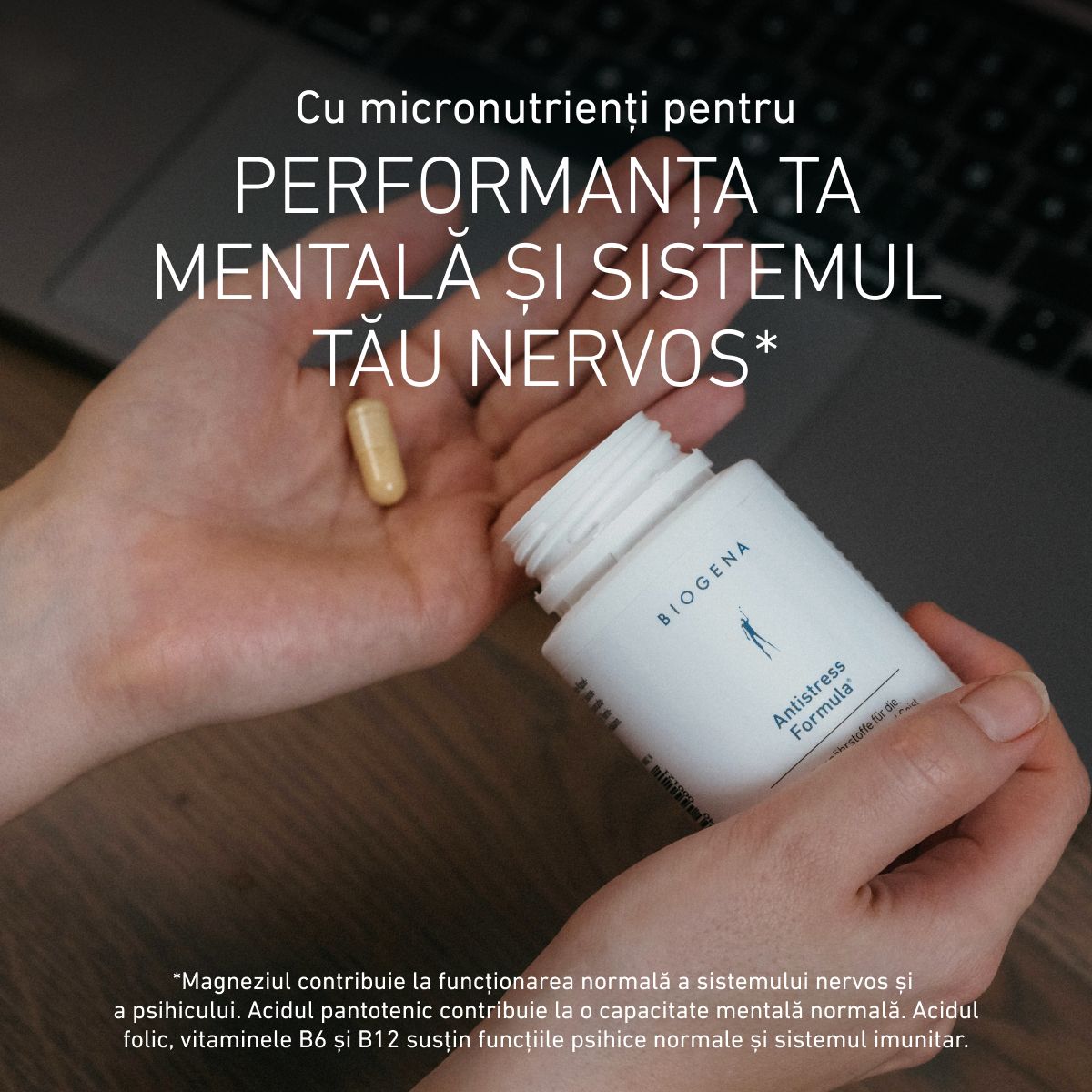Biogena, Antistress Formula®, Sticlă, alb, Micronutrienți pentru echilibrul corpului și al minții în situații de stres®