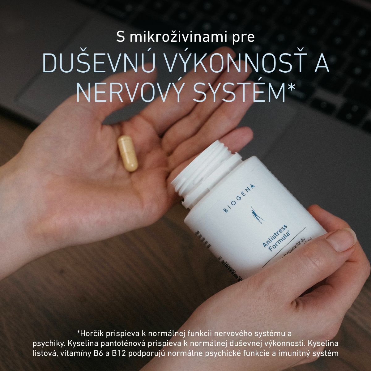 Biogena, Antistress Formula®, Fľaša, biela, Mikroživiny pre rovnováhu tela a mysle v stresových situáciách®