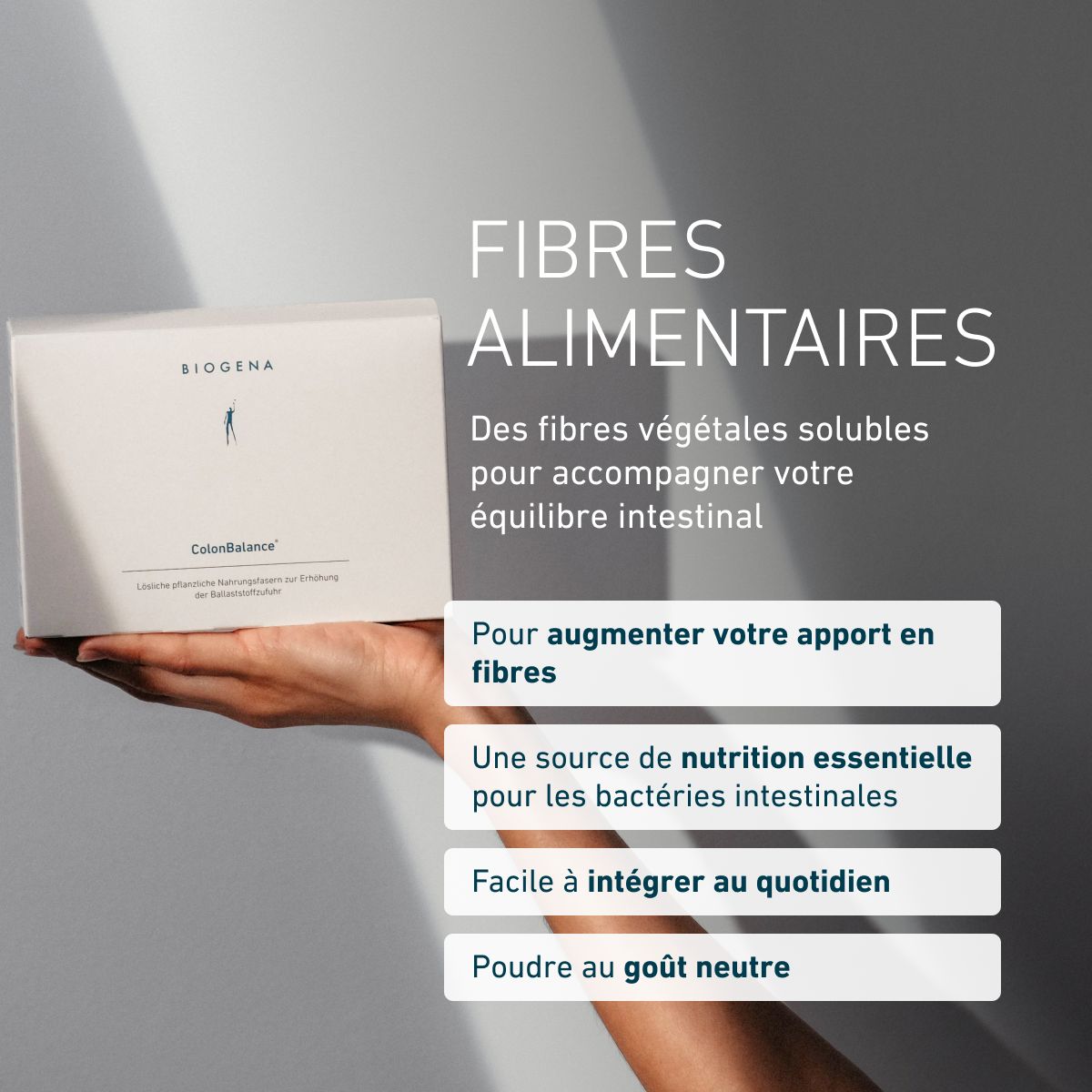 Biogena, ColonBalance®, Carton, blanc, Fibres alimentaires végétales solubles pour l