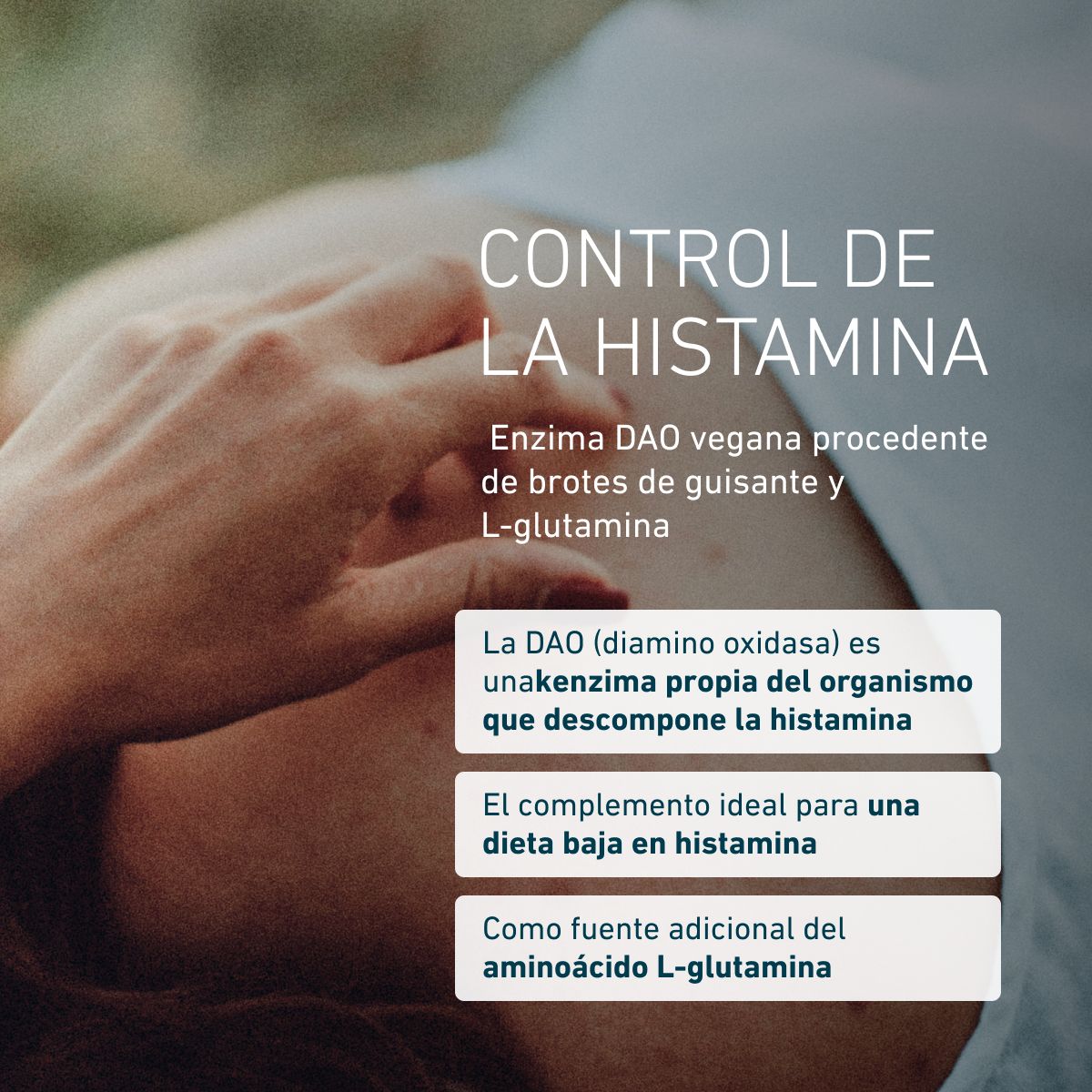 Biogena, DAOZym® vegan, Botella, blanco, Con diaminooxidasa (DAO) de brotes de guisante y L-glutamina