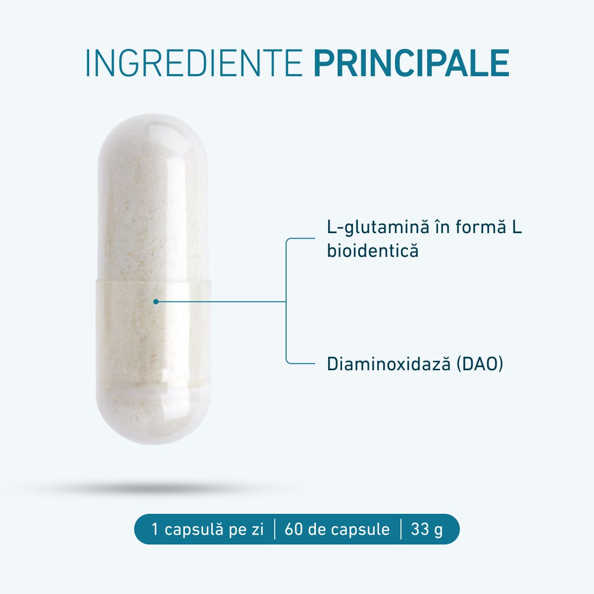 Biogena, DAOZym® vegan, Sticlă, alb, Cu diaminoxidază (DAO) din germeni de mazăre și L-glutamină