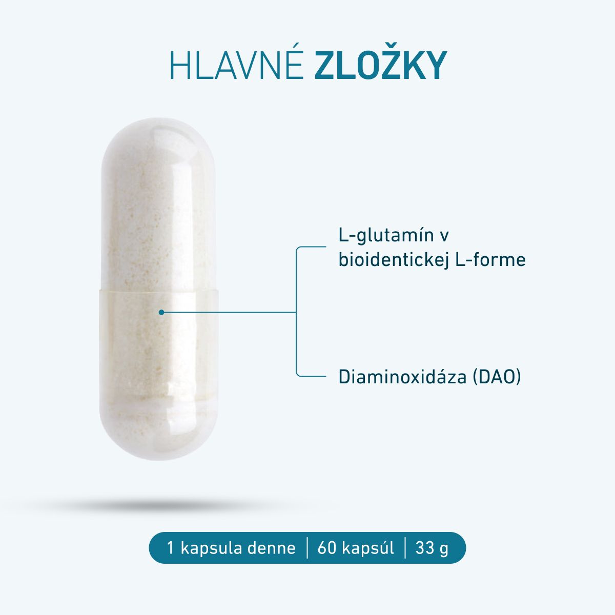 Biogena, DAOZym® vegan, Fľaša, biela, S diaminooxidázou (DAO) z klíčkov hrachu a L-glutamínom
