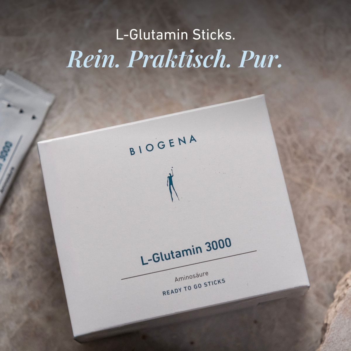 Biogena, L-Glutamin 3000, Karton, weiß, Aminosäure Stick zum Mitnehmen