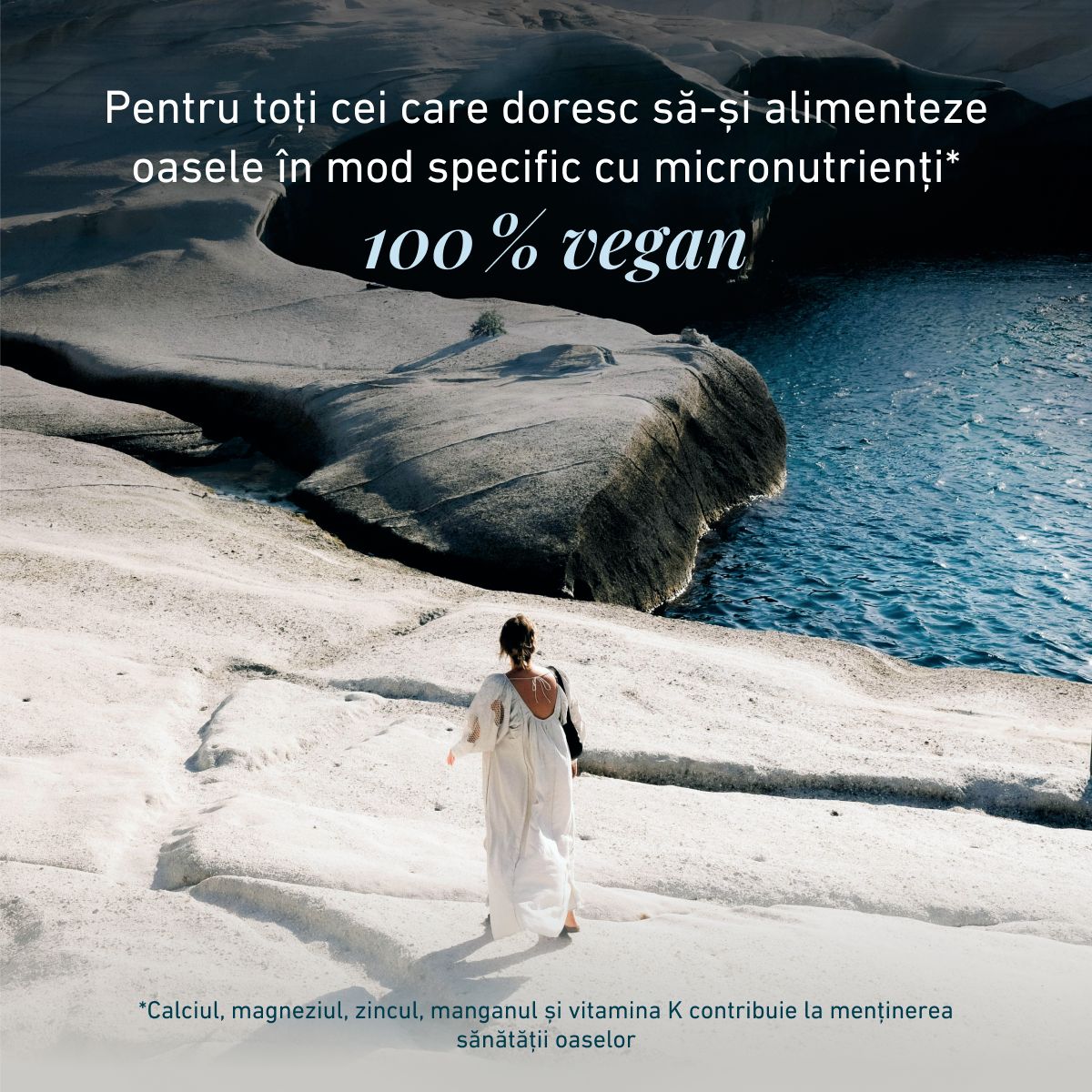 Biogena, Osteo Caldebor® vegan, Sticlă, alb, Amestec premium de minerale cu vitamina D3 vegană și K2 MK-7 pentru menținerea oaselor stabile®