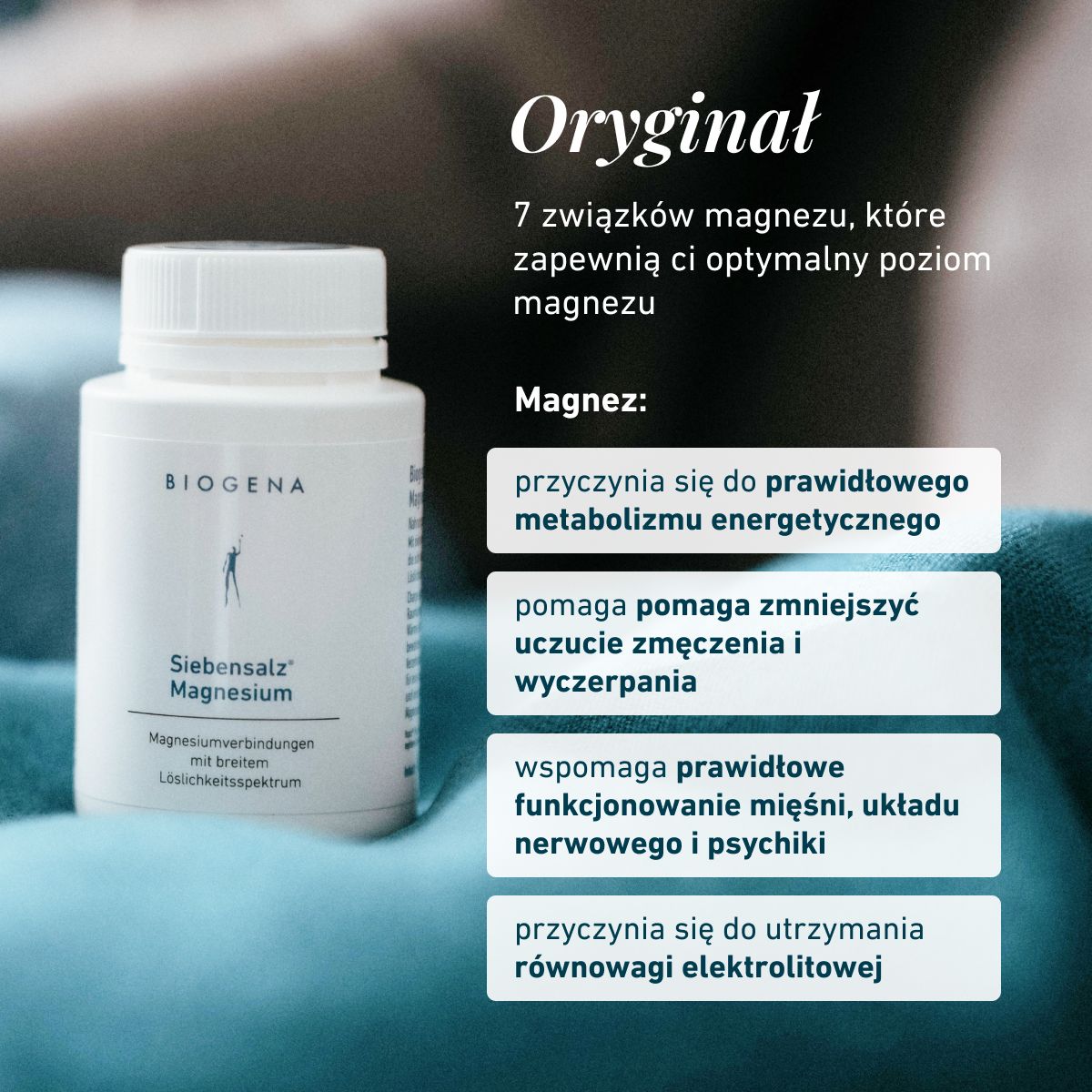 Biogena, Siebensalz® Magnesium, Butelka, biały, Związki magnezu o szerokim spektrum rozpuszczalności