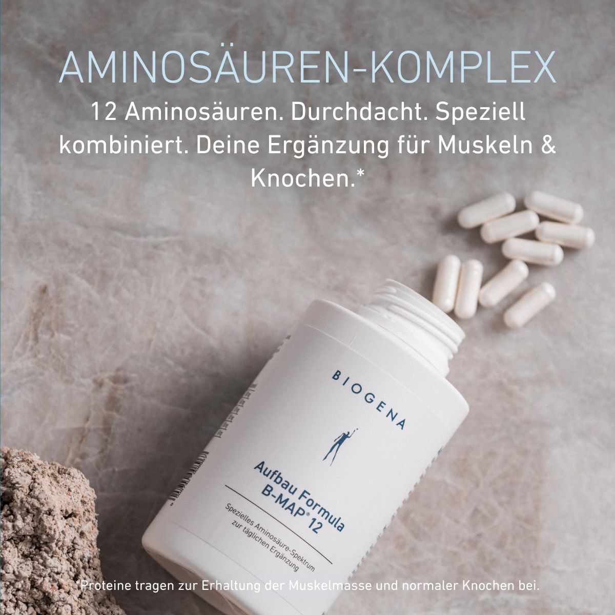 Biogena, Aufbau Formula B-MAP°12, Flasche, weiß, Spezielles Aminosäure-Spektrum zur täglichen Ergänzung