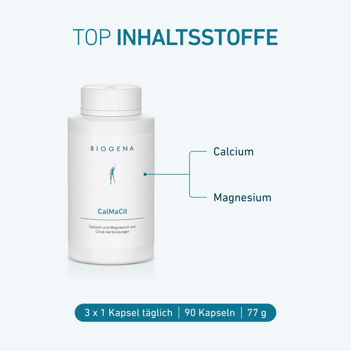 Biogena, CalMaCit, Flasche, weiss, Calcium und Magnesium aus Citrat-Verbindungen