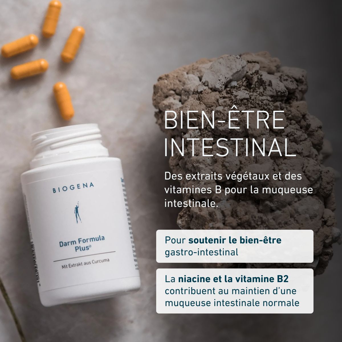 Biogena, Darm Formula Plus®, Bouteille, blanc, Avec extrait de curcuma