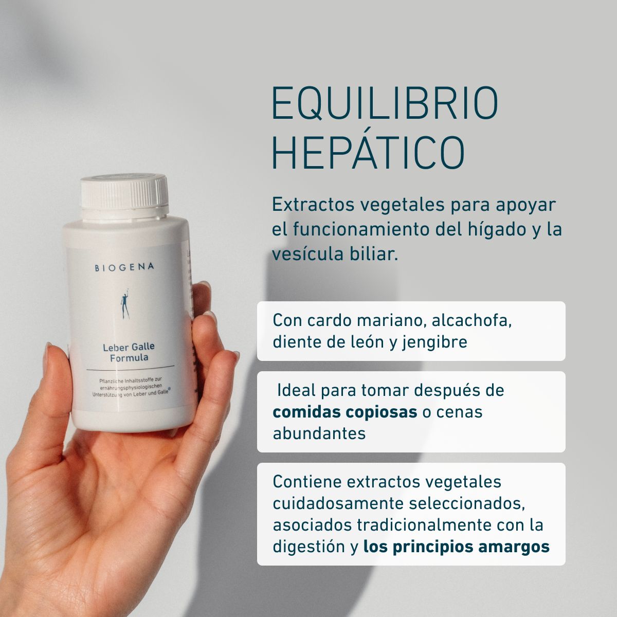 Biogena, Leber Galle Formula, Botella, blanco, Ingredientes vegetales para el apoyo nutricional-fisiológico del hígado y la vesícula biliar®