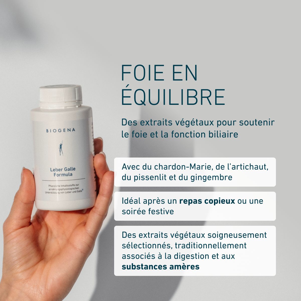Biogena, Leber Galle Formula, Bouteille, blanc, Ingrédients végétaux pour le soutien nutritionnel-physiologique du foie et de la vésicule biliaire®