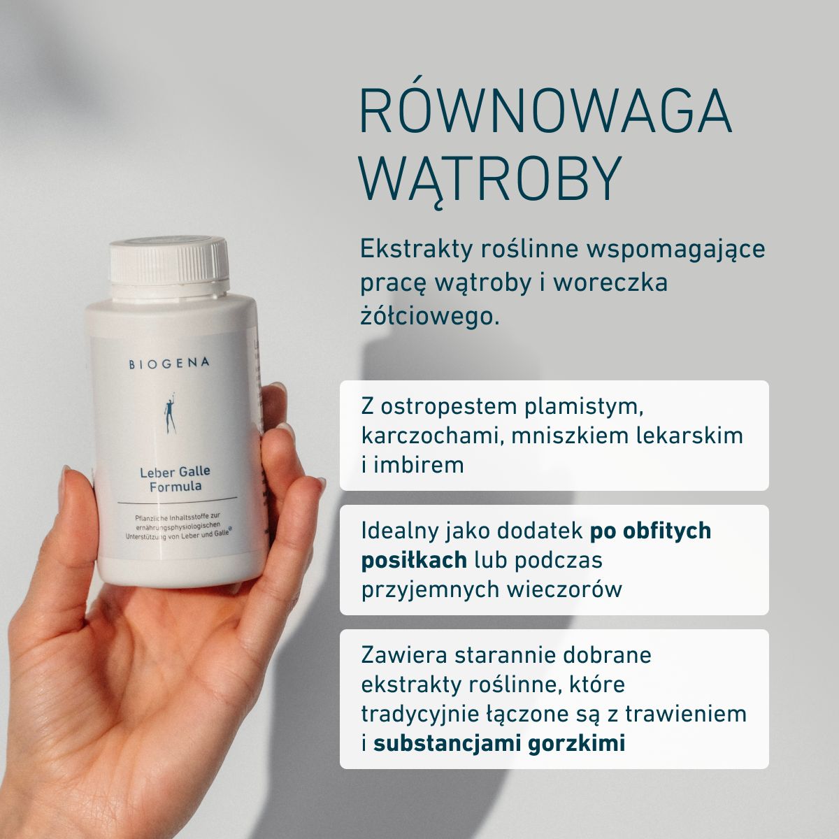 Biogena, Leber Galle Formula, Butelka, biały, Składniki roślinne do żywieniowo‑fizjologicznego wsparcia wątroby i pęcherzyka żółciowego®