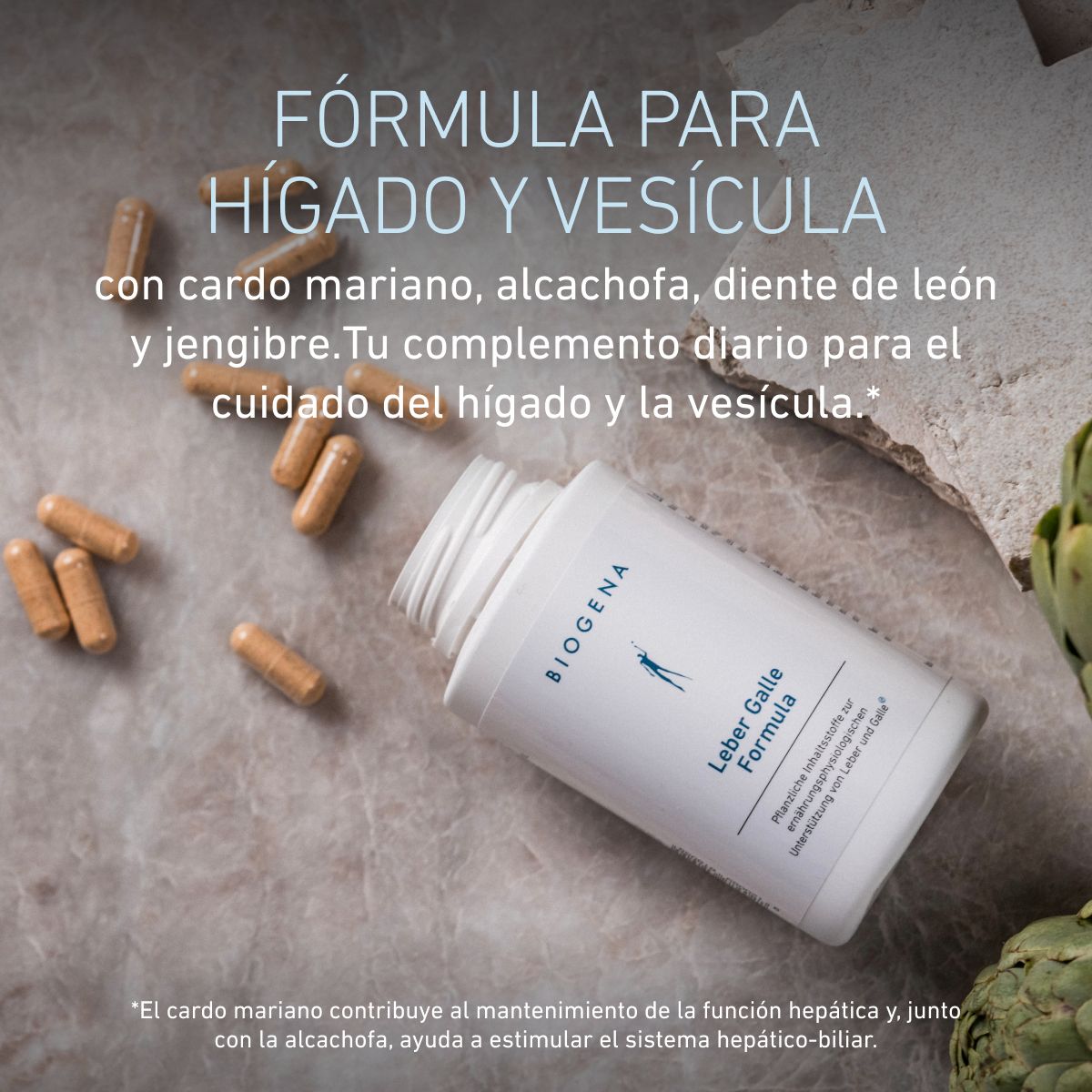 Biogena, Leber Galle Formula, Botella, blanco, Ingredientes vegetales para el apoyo nutricional-fisiológico del hígado y la vesícula biliar®