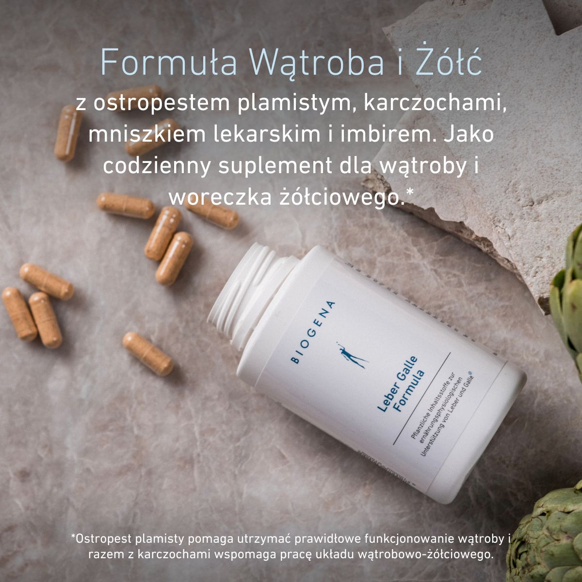 Biogena, Leber Galle Formula, Butelka, biały, Składniki roślinne do żywieniowo‑fizjologicznego wsparcia wątroby i pęcherzyka żółciowego®