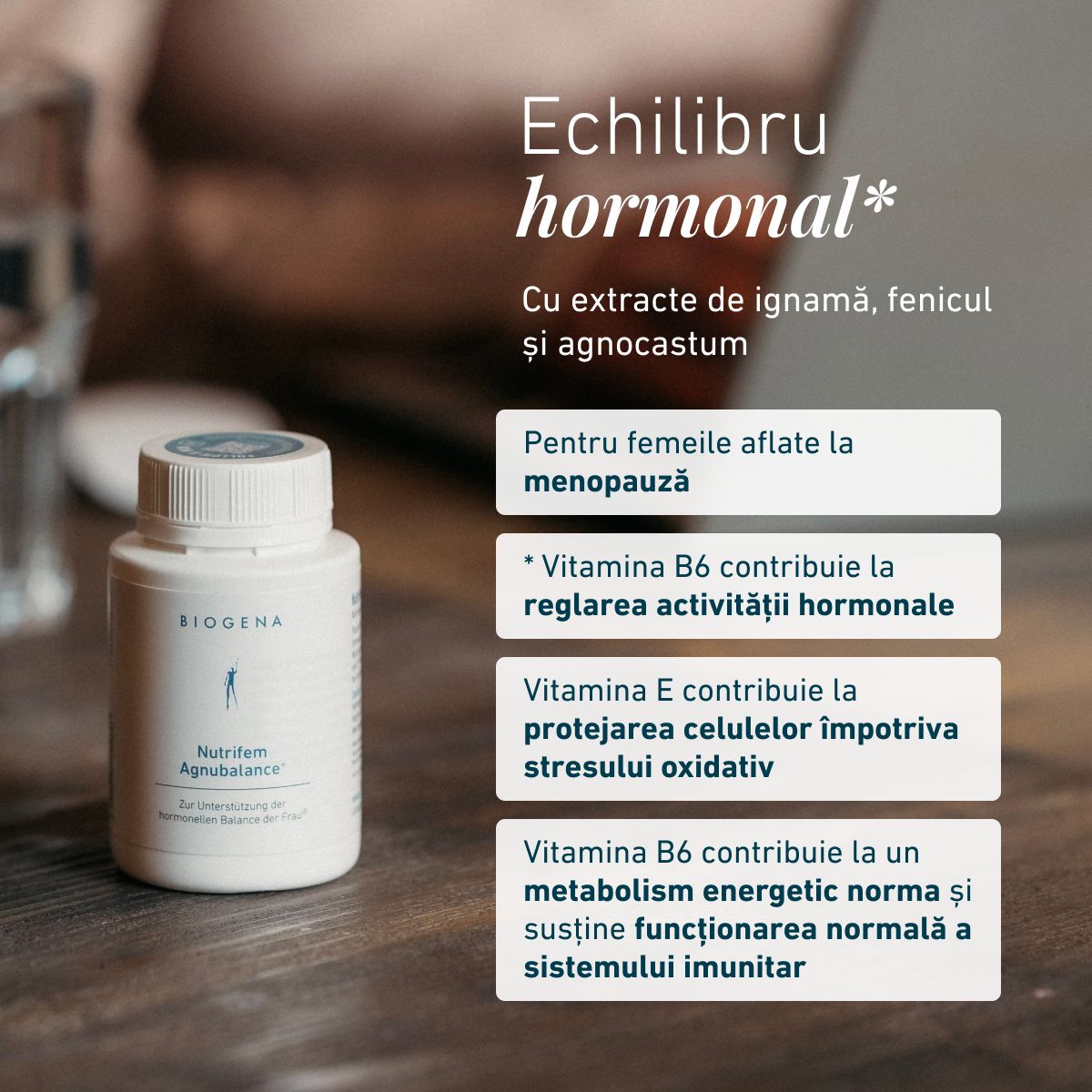 Biogena, Nutrifem Agnubalance®, Sticlă, alb, Pentru susținerea echilibrului hormonal al femeii®