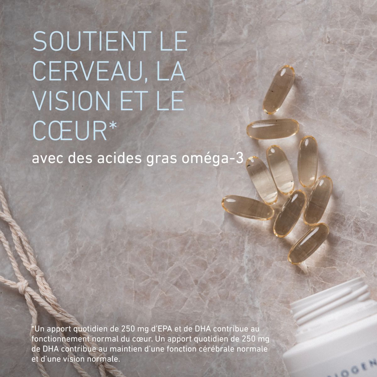 Biogena, Omega 3 forte 700, Bouteille, blanc, Huile de poisson de qualité hautement concentrée avec vitamine E en capsule maritime