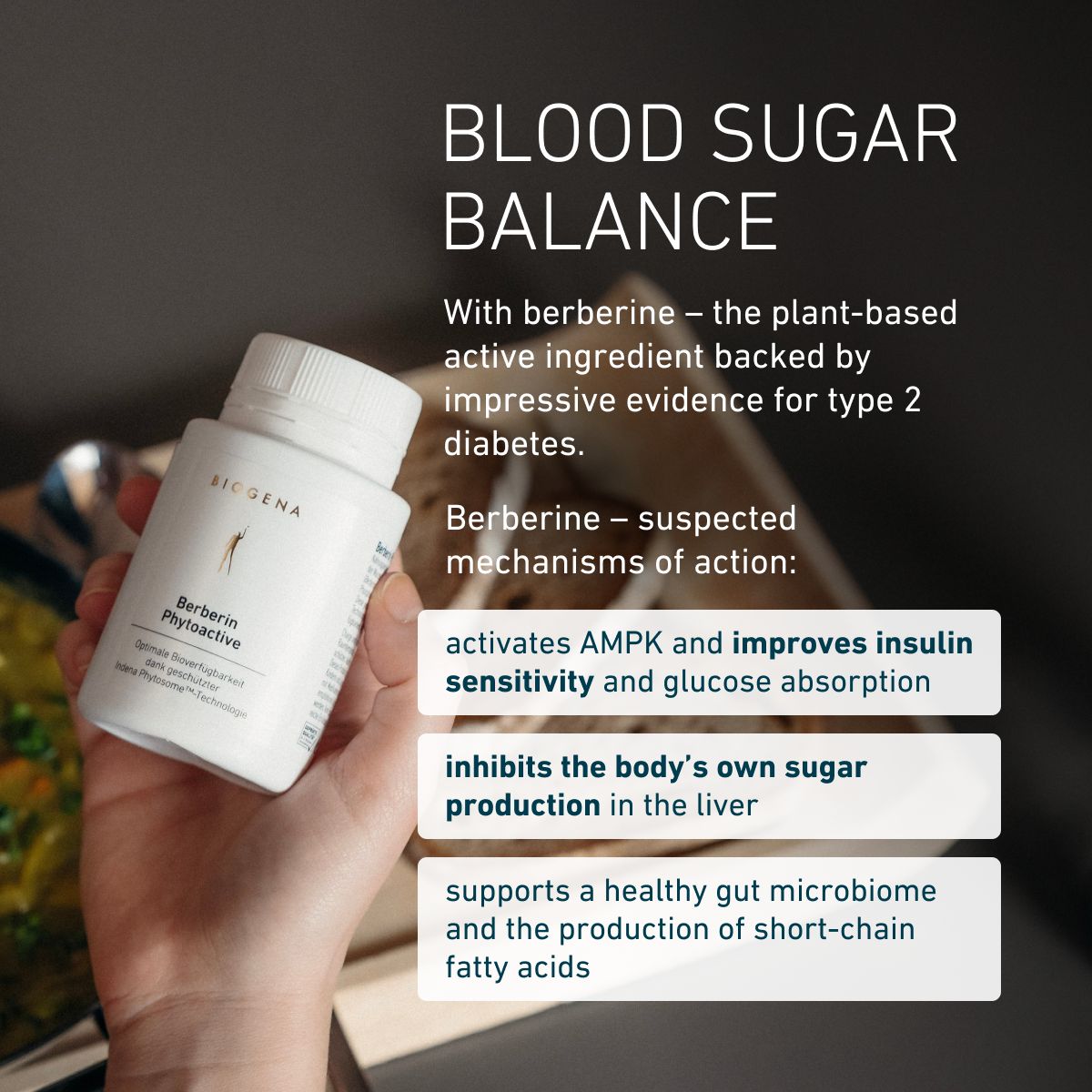 Biogena, Berberin Phytoactive, Bottle, white, Optimal bioavailability thanks to protected Indena Phytosome™ technology