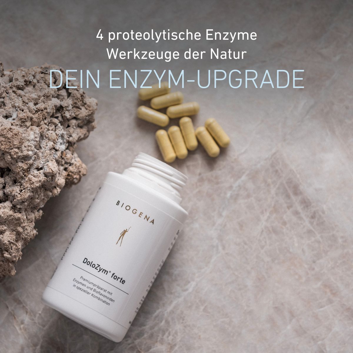 Biogena, DoloZym® forte, Flasche, weiß, Premiumpräparat mit Enzymen und Bioflavonoiden in spezieller Kombination
