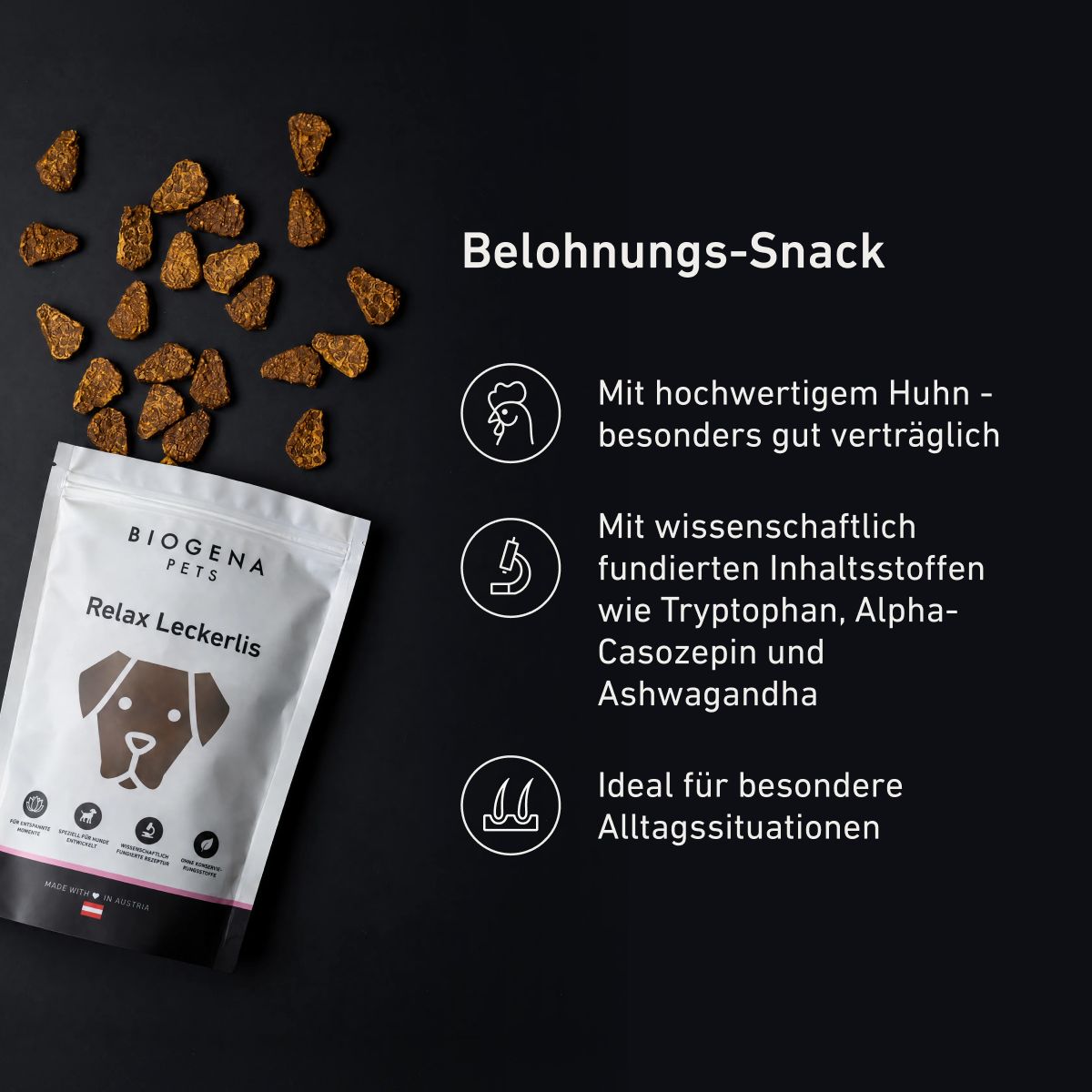 Fell & Haut Leckerlis für Hunde – mit Biotin & Zink