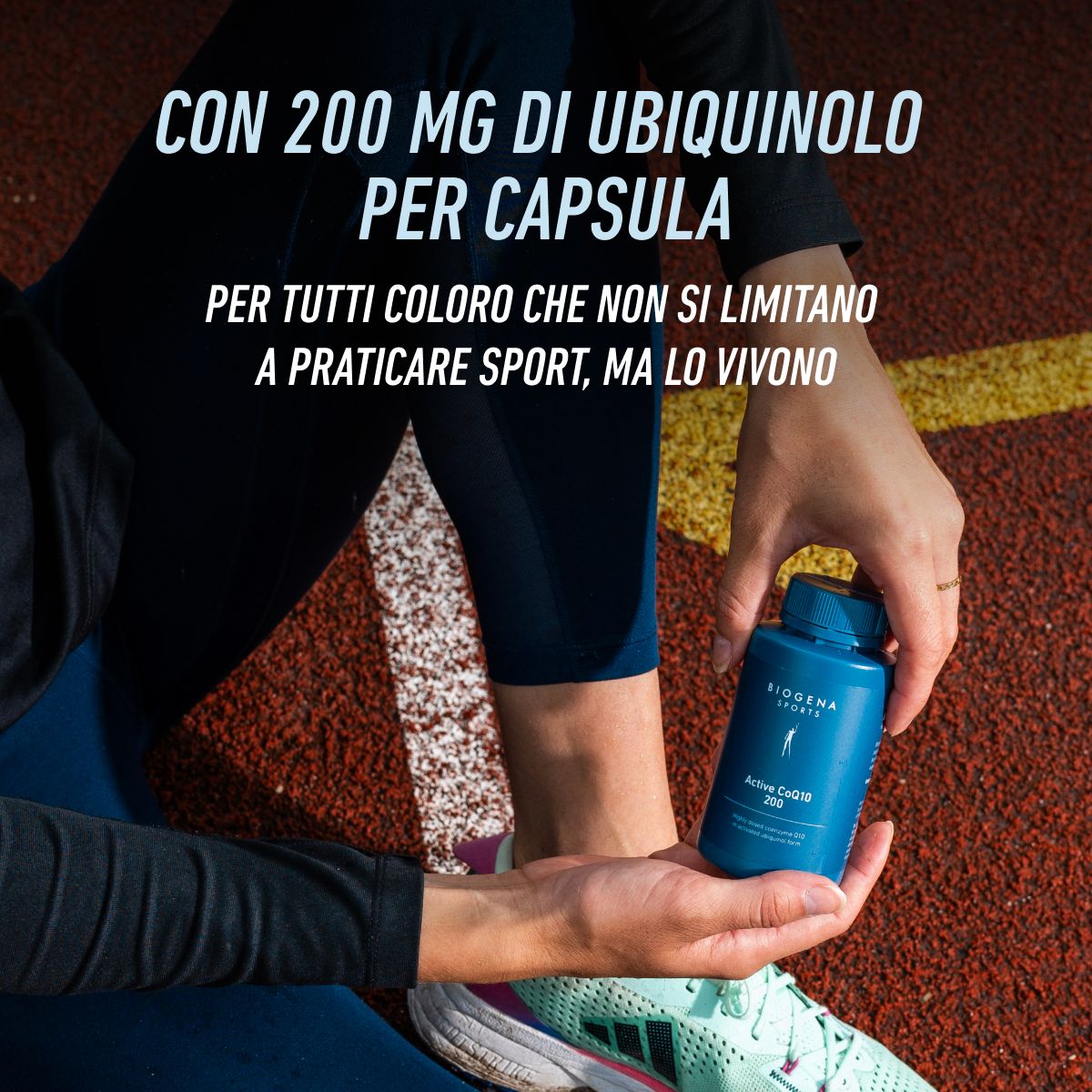 Biogena Sports, Active CoQ10 200, Bottiglia, petrolio, Coenzima Q10 ad alto dosaggio in forma di ubichinolo attivata