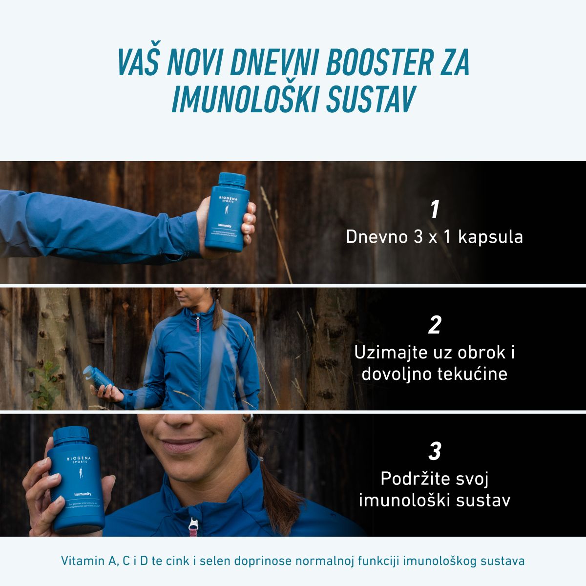 Biogena Sports, Immunity, Boca, petrol, Za ciljanu podršku imunološkog sustava pri sportskoj aktivnosti®