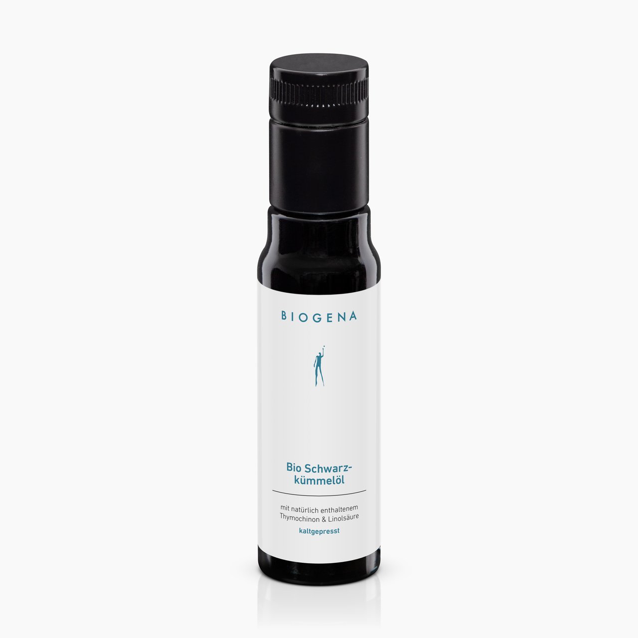 Biogena, Bio Schwarz-kümmelöl, Flasche, weiß, mit natürlich enthaltenem Thymochinon & Linolsäure kaltgepresst