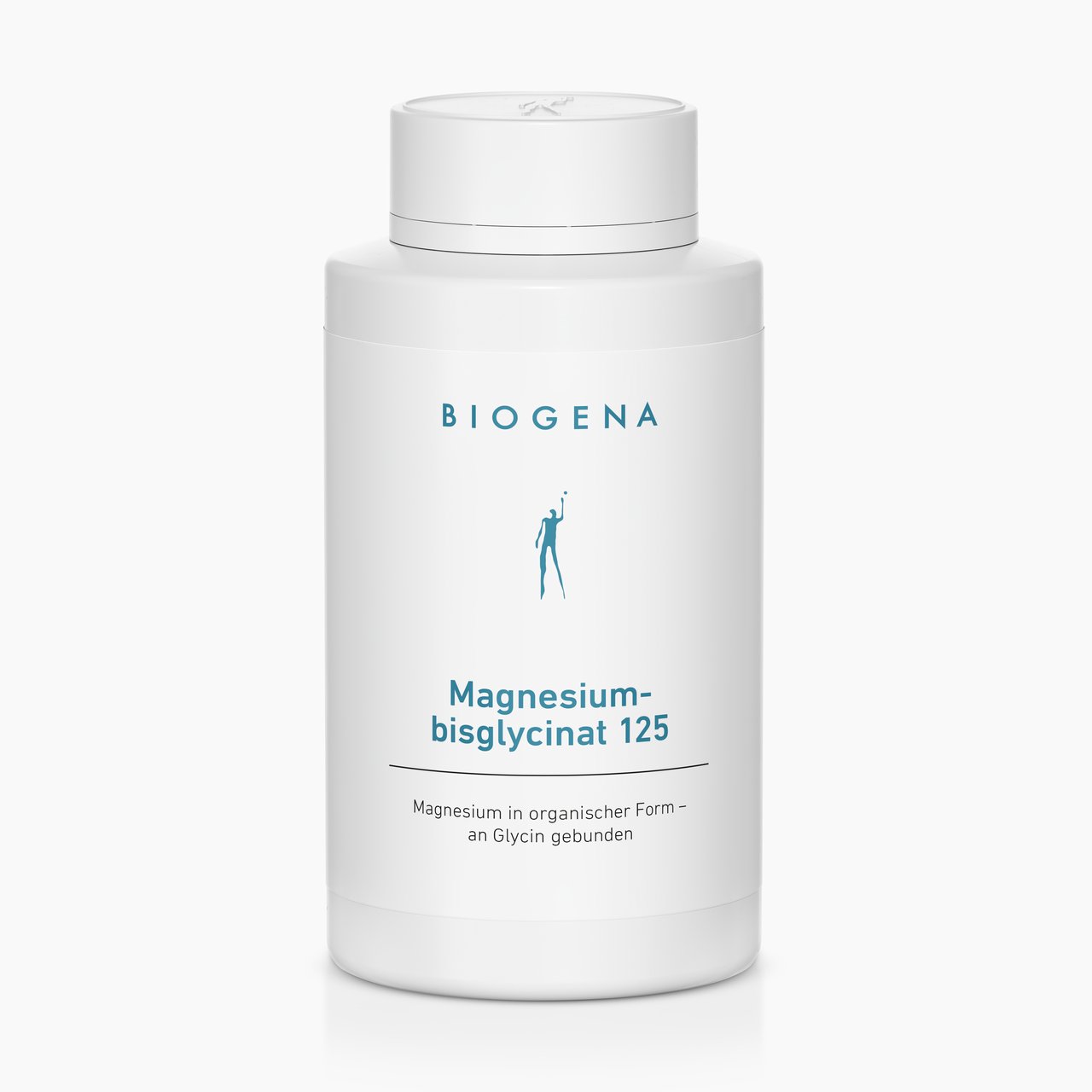 Biogena, Magnesium-bisglycinat 125, Botella, blanco, Magnesio en forma orgánica – unido a glicina