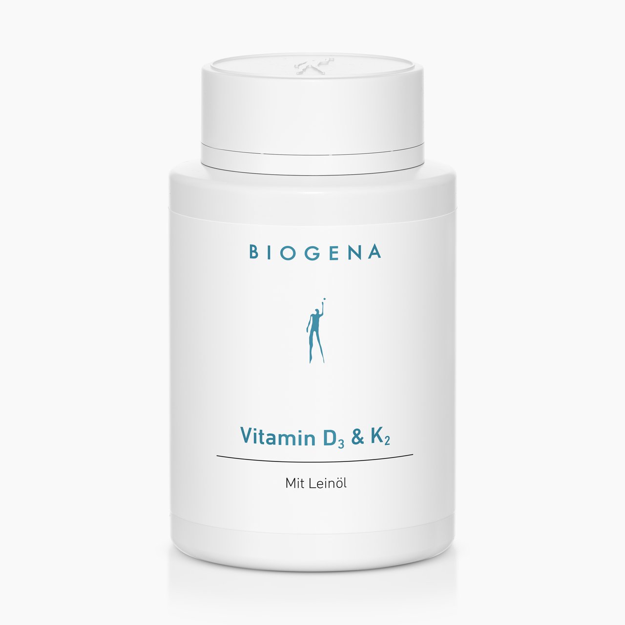 Biogena, Vitamin D₃ & K₂, Flasche, weiß, Mit Leinöl
