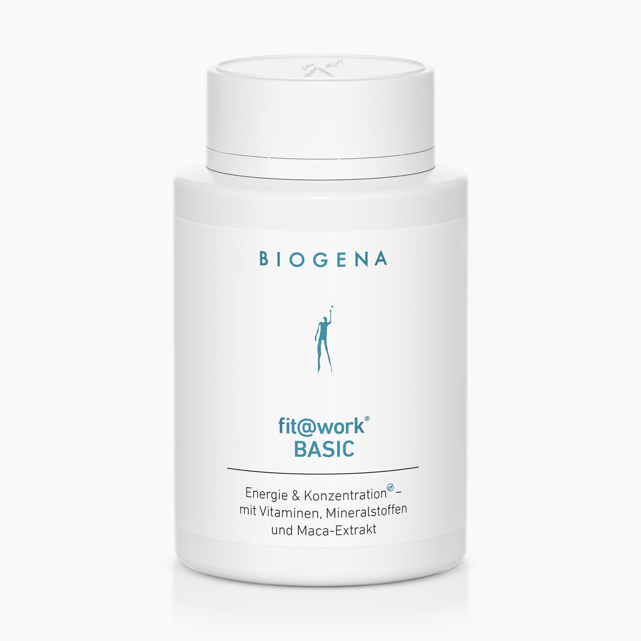 Biogena, fit@work® BASIC, Flasche, weiß, Energie & Konzentration® – mit Vitaminen, Mineralstoffen und Maca-Extrakt