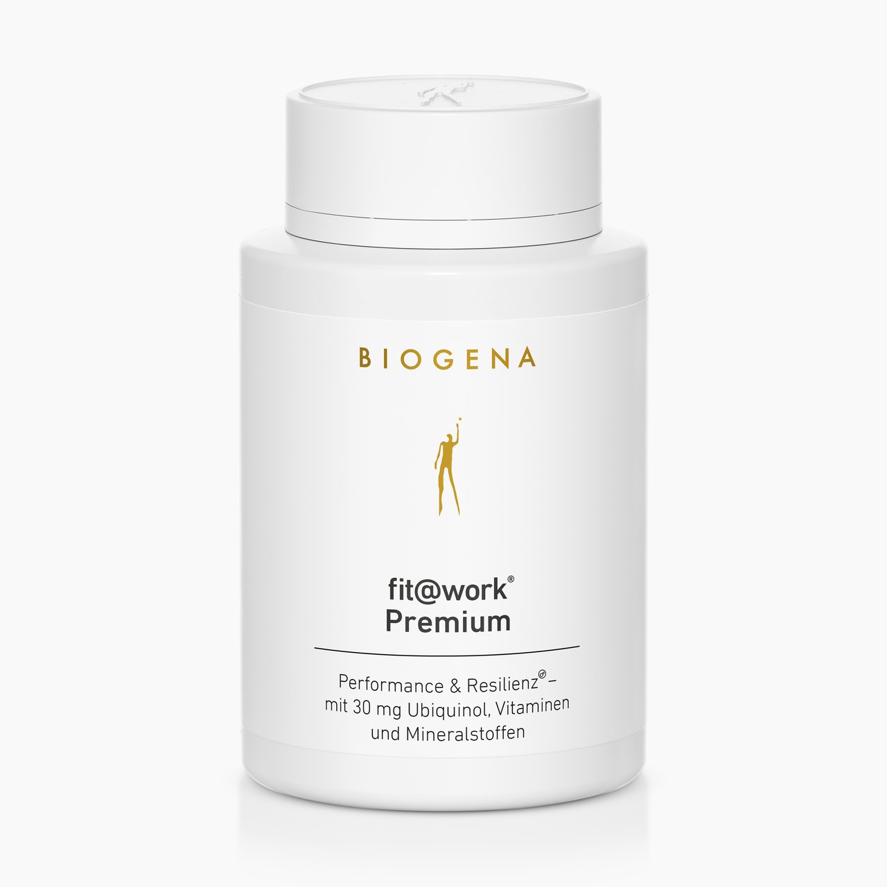 Biogena, fit@work® Premium, Flasche, weiß, Performance & Resilienz® – mit 30 mg Ubiquinol, Vitaminen und Mineralstoffen
