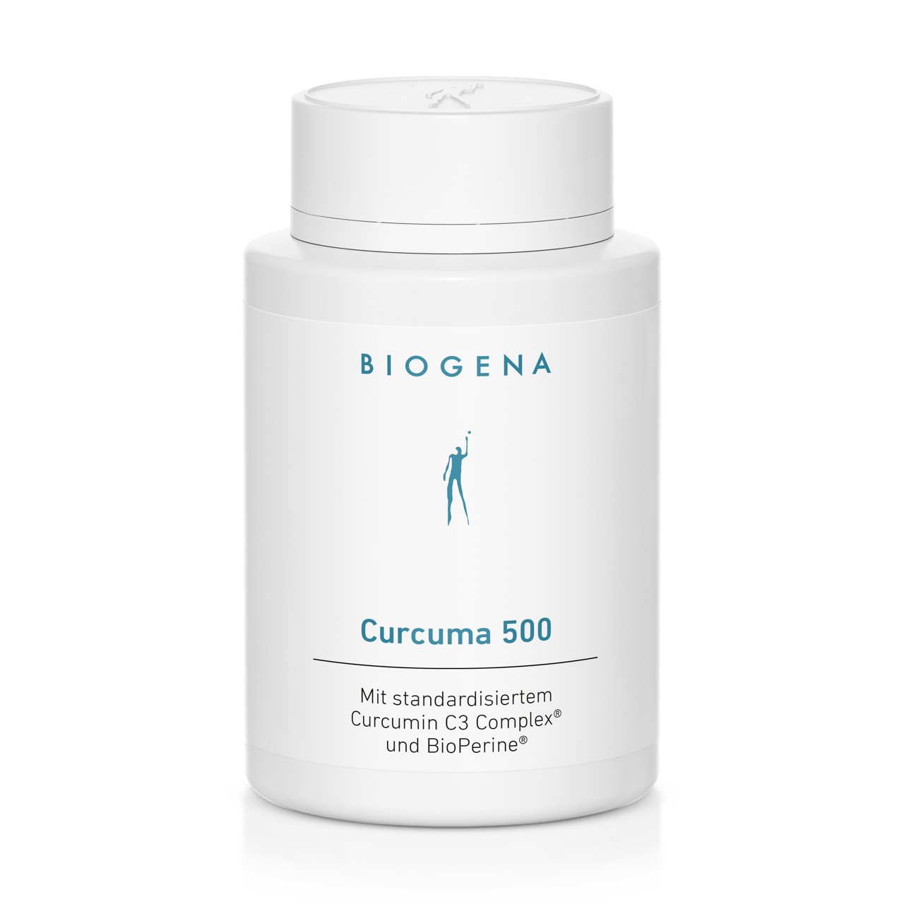 Biogena, Curcuma 500, Sticlă, alb, Cu Curcumin C3 Complex® standardizat și BioPerine®