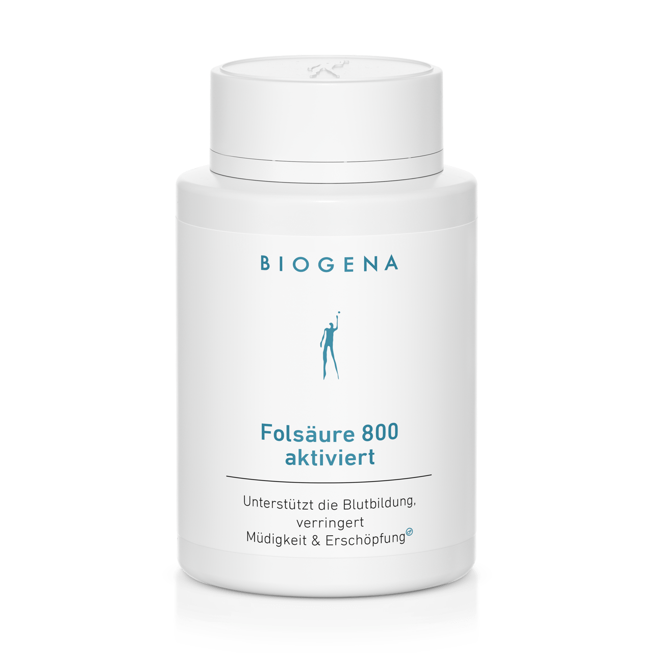 Biogena, Folsäure 800 aktiviert, Sticlă, alb, Sprijină formarea sângelui, reduce oboseala & epuizarea®