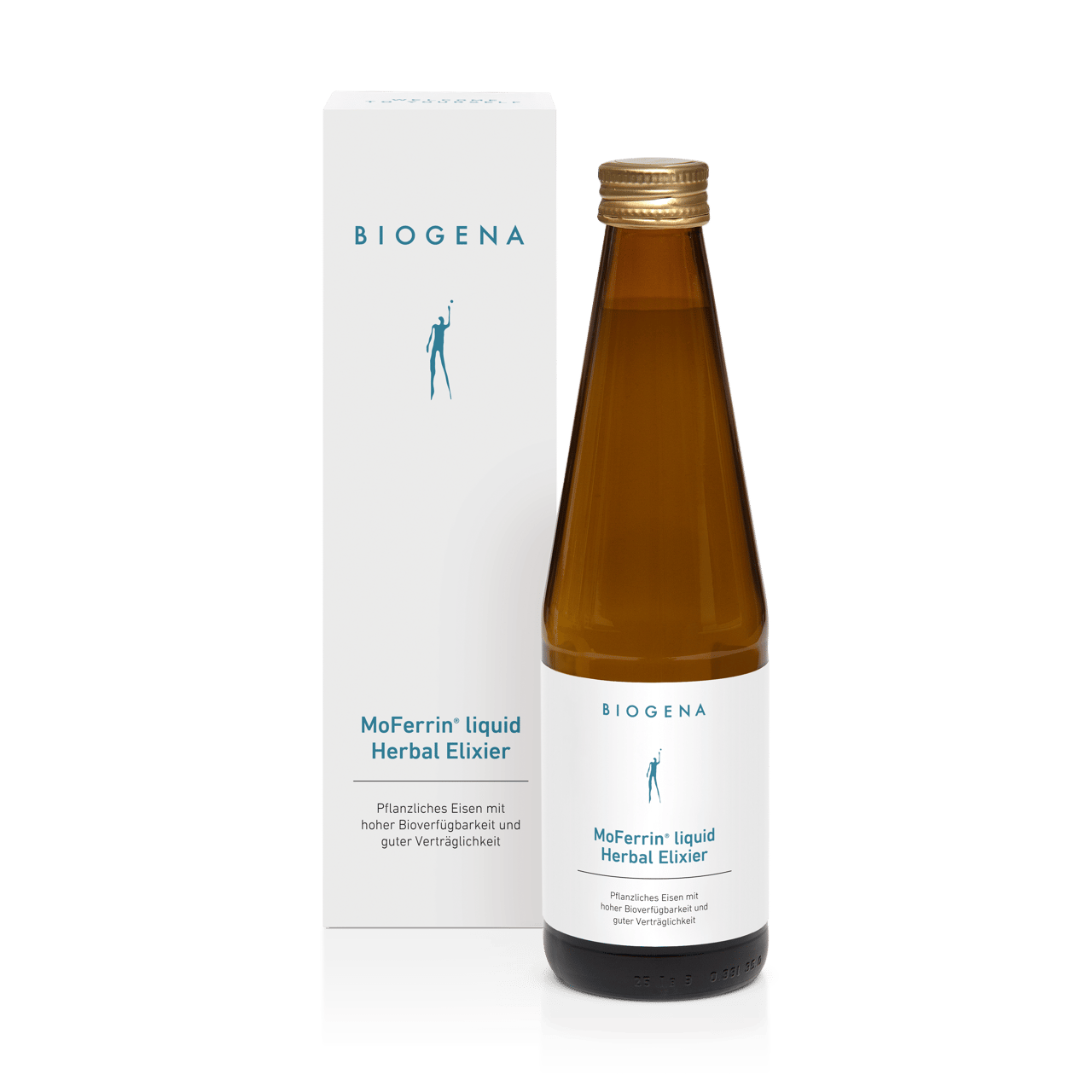 Biogena, MoFerrin® liquid Herbal Elixier, Sticlă, alb, Fier vegetal cu biodisponibilitate ridicată și tolerabilitate bună