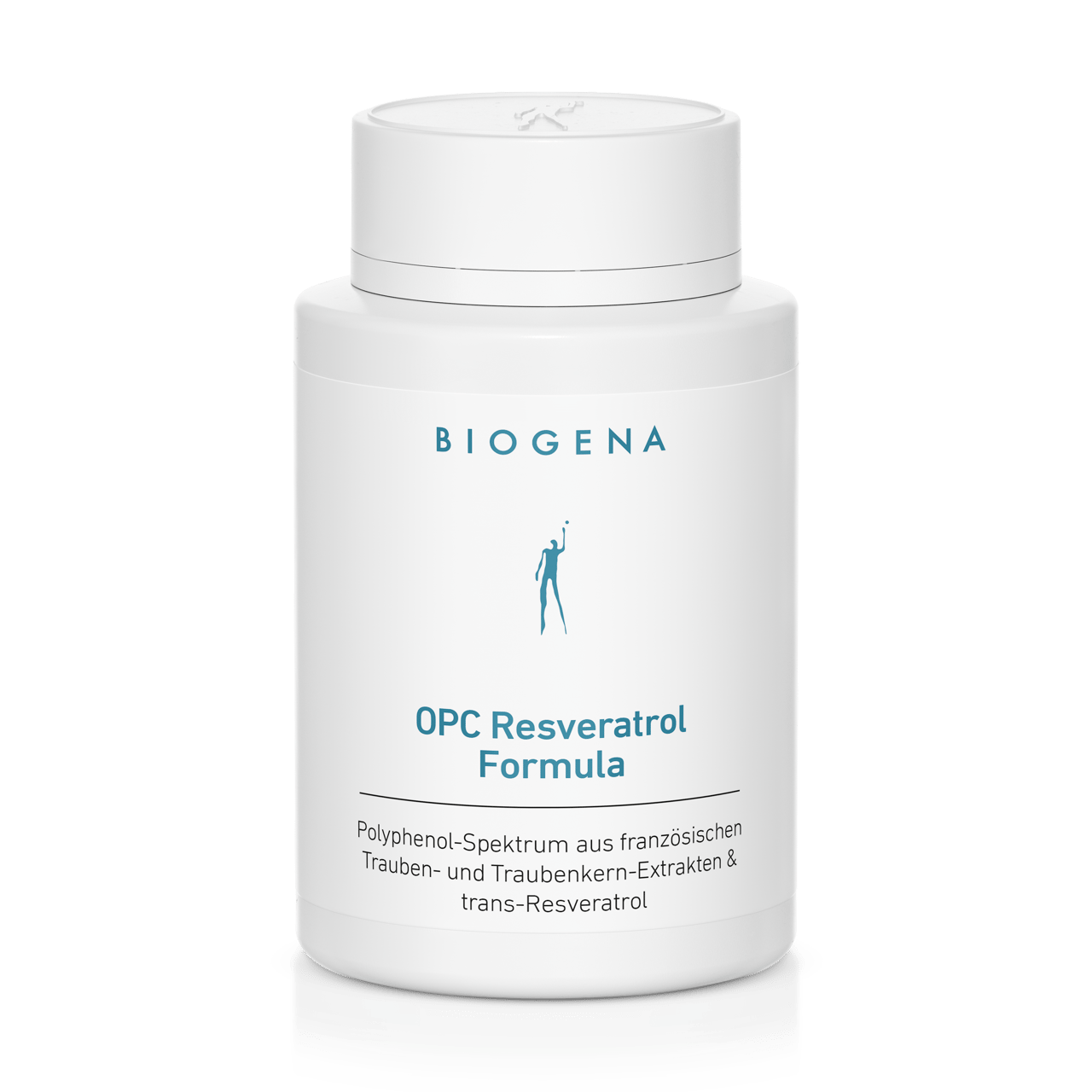 Biogena, OPC Resveratrol Formula, Sticlă, alb, Spectru de polifenoli din extracte franceze de struguri și sâmburi de struguri & trans-resveratrol