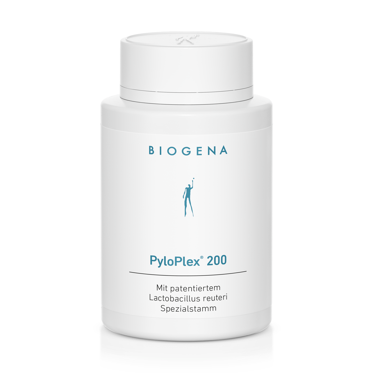 Biogena, PyloPlex® 200, Sticlă, alb, Cu tulpină specială brevetată de Lactobacillus reuteri