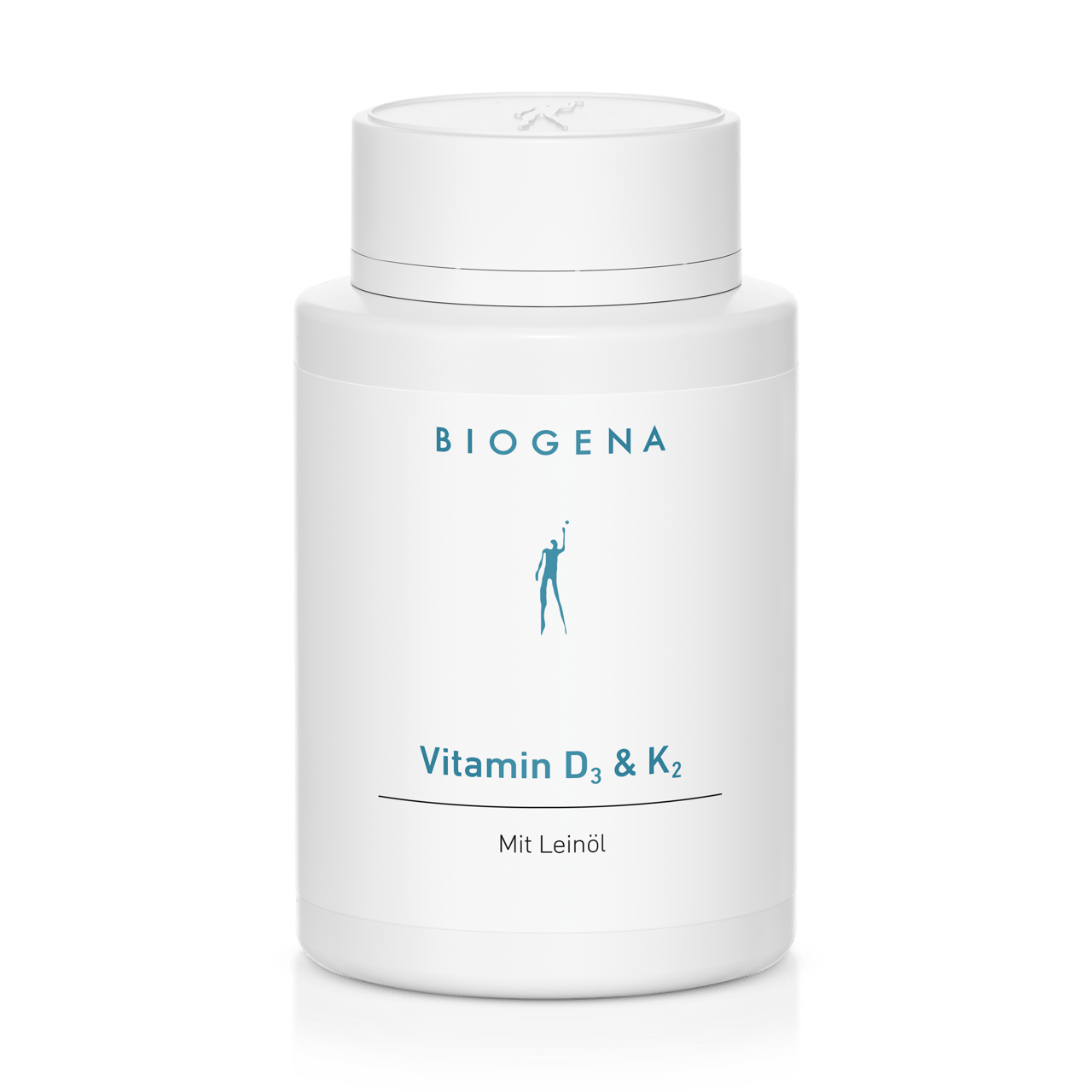 Biogena, Vitamin D₃ & K₂, Sticlă, alb, Cu ulei de in