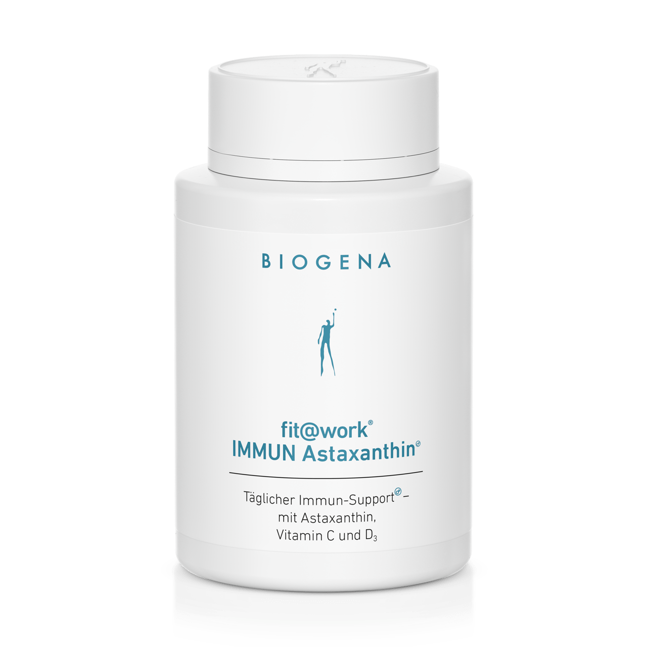 Biogena, fit@work® IMMUN Astaxanthin®, Sticlă, alb, Suport imunitar zilnic® – cu astaxantină, vitamina C și D3