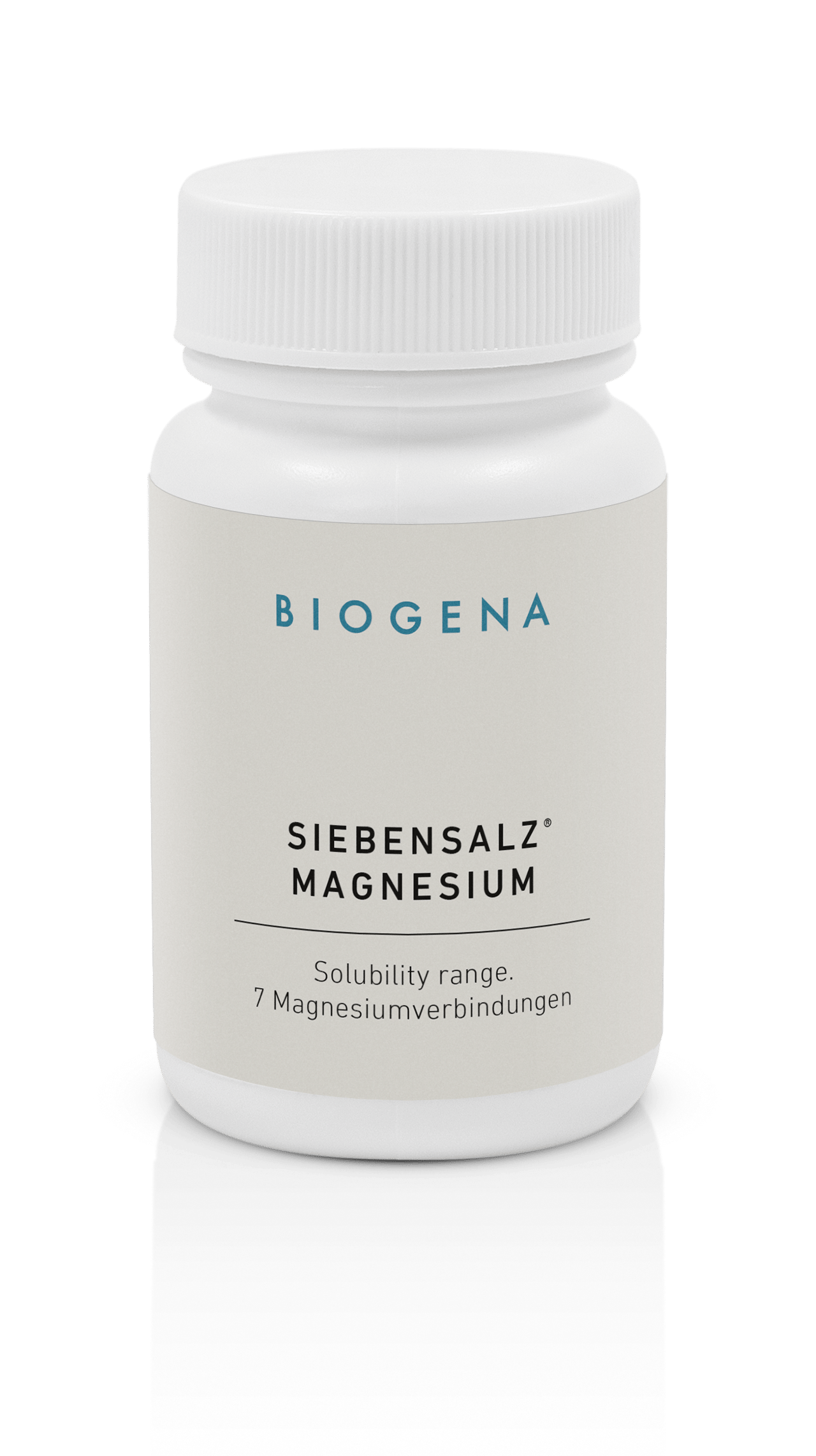 Biogena, SIEBENSALZ® MAGNESIUM, Sticlă, alb, Interval de solubilitate. 7 compuși de magneziu