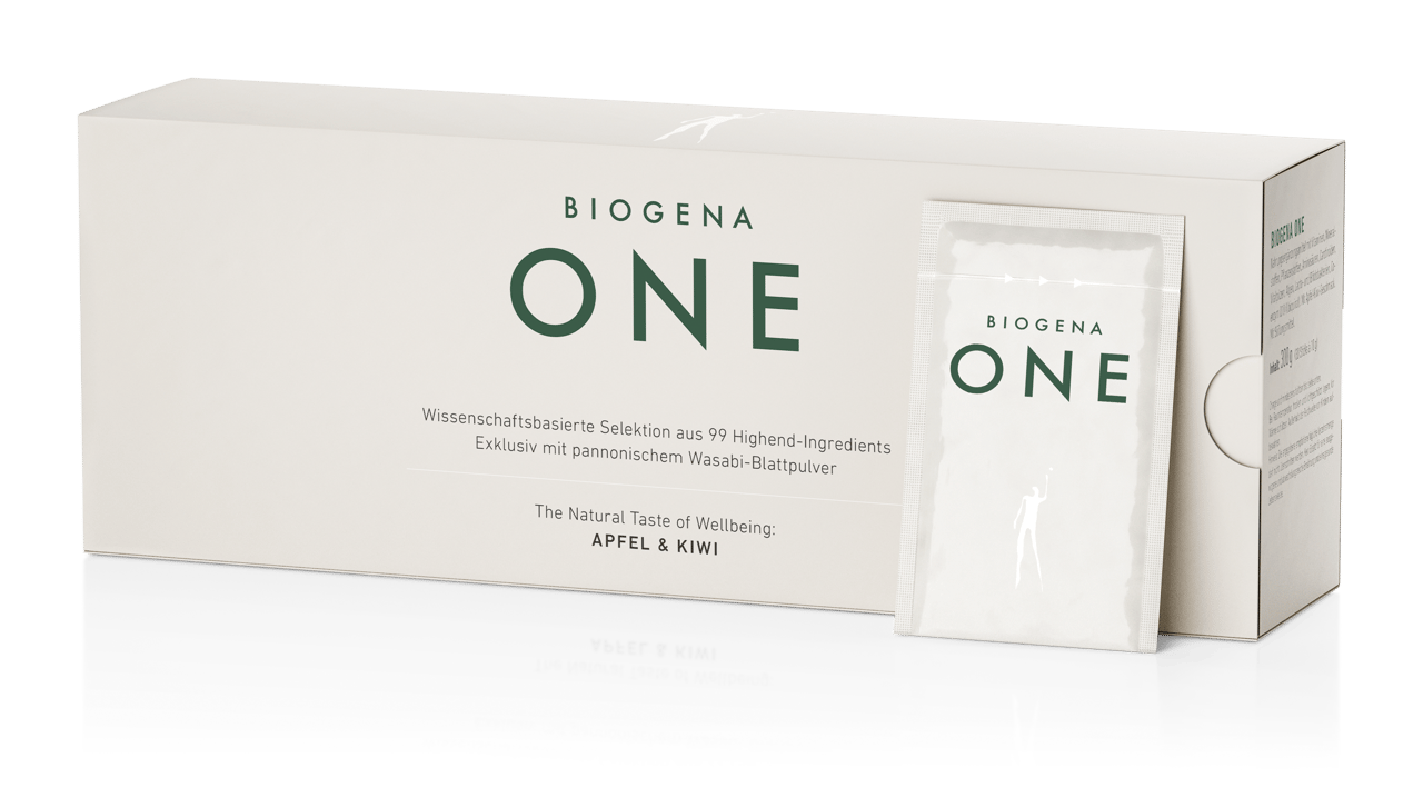 Biogena One, ONE, Cartone, bianco, Selezione basata sulla scienza di 99 ingredienti di alta gamma In esclusiva con polvere di foglie di wasabi pannonico