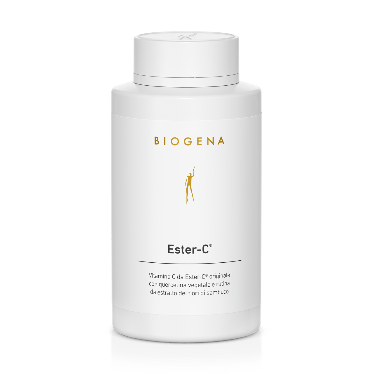Biogena, Ester-C®, Bottiglia, bianco, Vitamina C da Ester-C® originale con quercetina vegetale e rutina da estratto dei fiori di sambuco