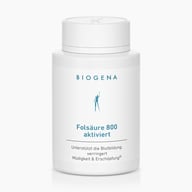 Biogena, Folsäure 800 aktiviert, Butelka, biały, Wspiera tworzenie krwi, zmniejsza zmęczenie & znużenie®