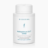 Biogena, Multispektrum 24/7® OHNE, Flasche, weiß, Mit Vitaminen, Mineralstoffen und Spurenelementen; Ohne Jod, Kupfer und Eisen.