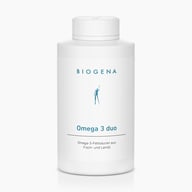 Biogena, Omega 3 duo, Flasche, weiß, Omega-3-Fettsäuren aus Fisch- und Leinöl