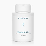 Biogena, Vitamin D₃ & K₂, Flasche, weiß, Mit Leinöl