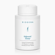 Biogena, fit@work® Sleep®, Flasche, weiß, Schlaf & Entspannung – mit Melatonin und dem HerbalCalmness®-Blend