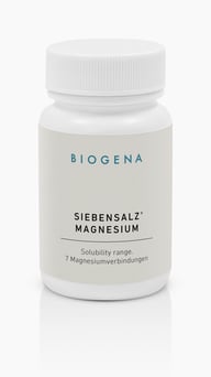 Biogena, SIEBENSALZ® MAGNESIUM, Flasche, weiß, Löslichkeitsbereich. 7 Magnesiumverbindungen