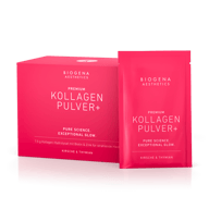 Biogena Aesthetics, KOLLAGEN PULVER+, Sachet, magenta, REINE WISSENSCHAFT. AUSSERGEWÖHNLICHER GLOW.